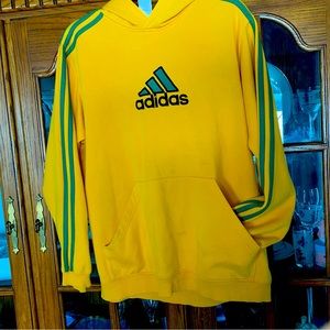 ADIDAS YELLOW GOLD AND GREEN HOODIE